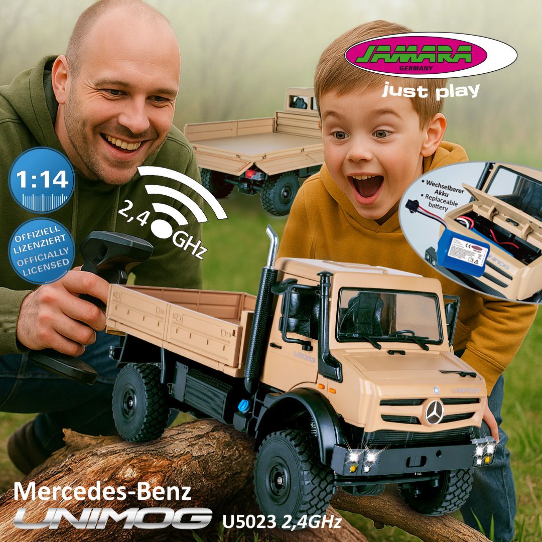 Der Mercedes-Benz Unimog U5023 von JAMARA überzeugt mit Technik, Lizenz und Geländeperformance