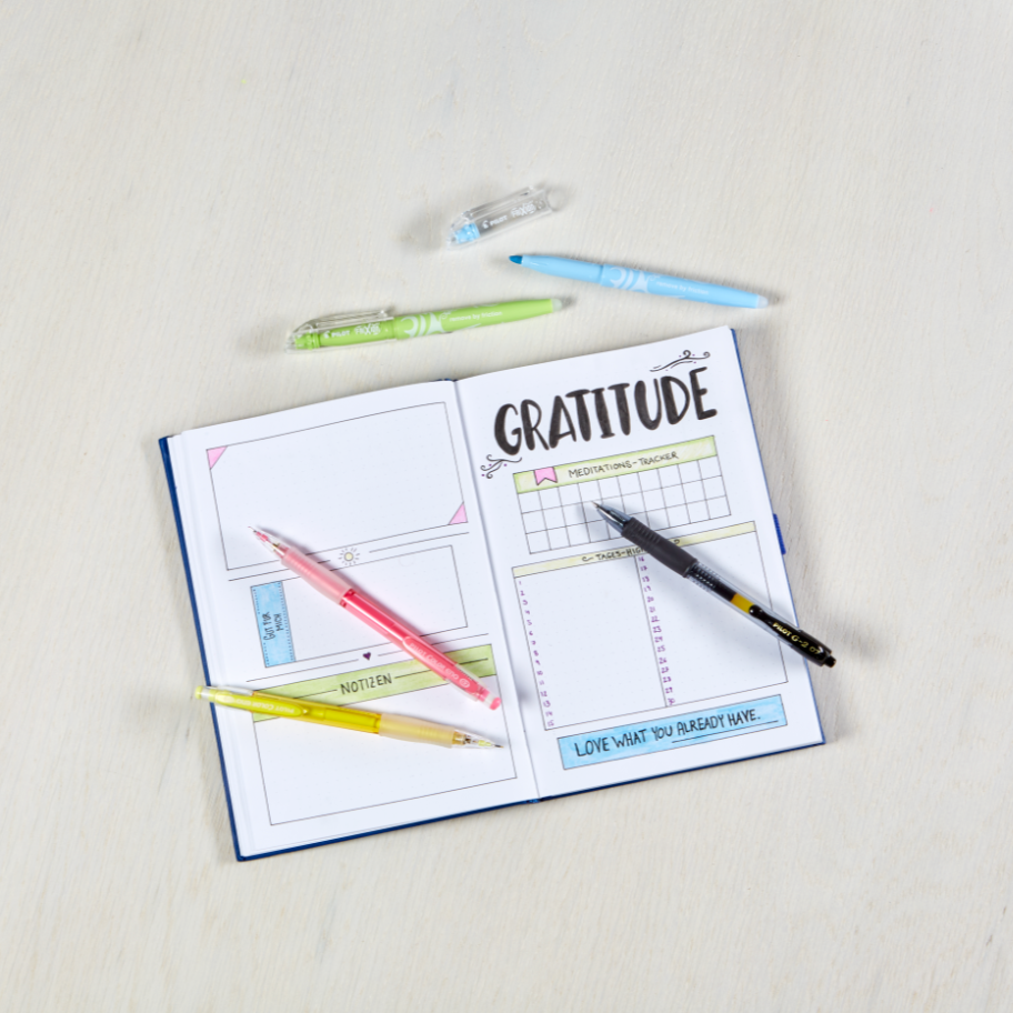 Dankbarkeit festhalten mit den Stiften von PILOT