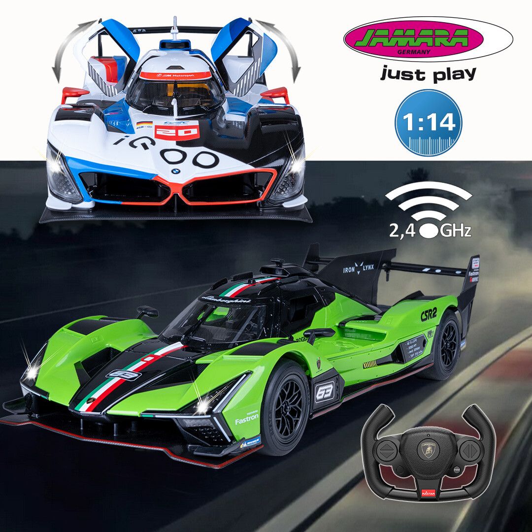 JAMARA erweitert sein RC-Sortiment: Lamborghini SC63 LMDH & BMW M Hybrid V8 LMDH in 1:14