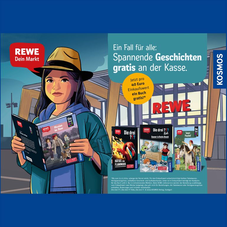 KOSMOS Marken erobern den Einzelhandel:  KOSMOS, TCC und REWE starten gemeinsame Sammelaktion