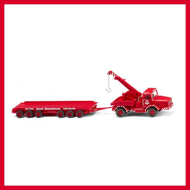 Neues WIKING-Modell: Faun im Einsatz mit Tiefladehängerzug von Rosenkranz