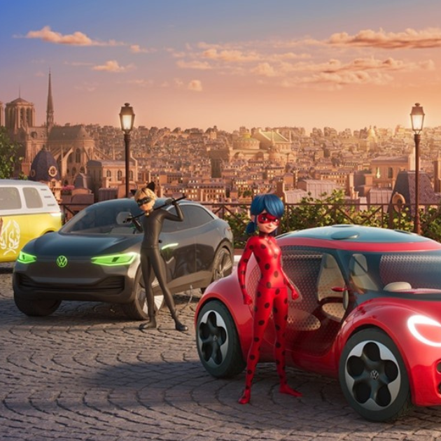 Miraculous superheroes Ladybug and Cat Noir Team Up with All-Electric Cars from Volkswagen