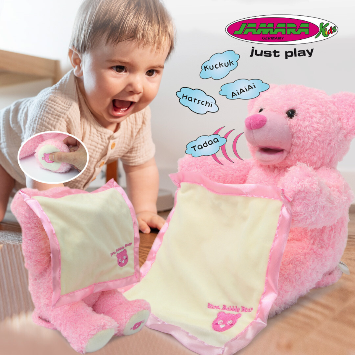 Mit Mrs. Babble Bär kommt eine flauschige Spielgefährtin in die Kinderzimmer