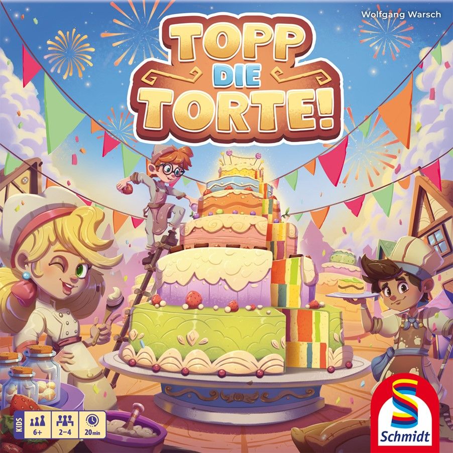 Spiel des Jahres 2025: „Topp die Torte“ von Schmidt Spiele für das Kinderspiel des Jahres nominiert.