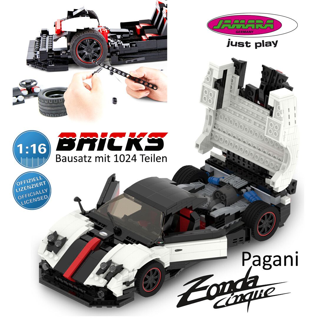 JAMARA bringt lizenzierten Pagani Zonda Cinque als Bricks Technik Modell auf den Markt