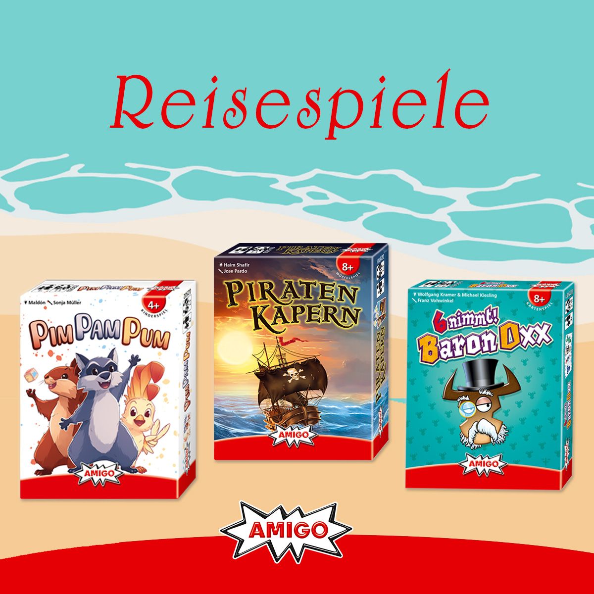 AMIGO im Juni: Kompakte Spiele für die Reise, sportlicher Einsatz & ein Meistertitel