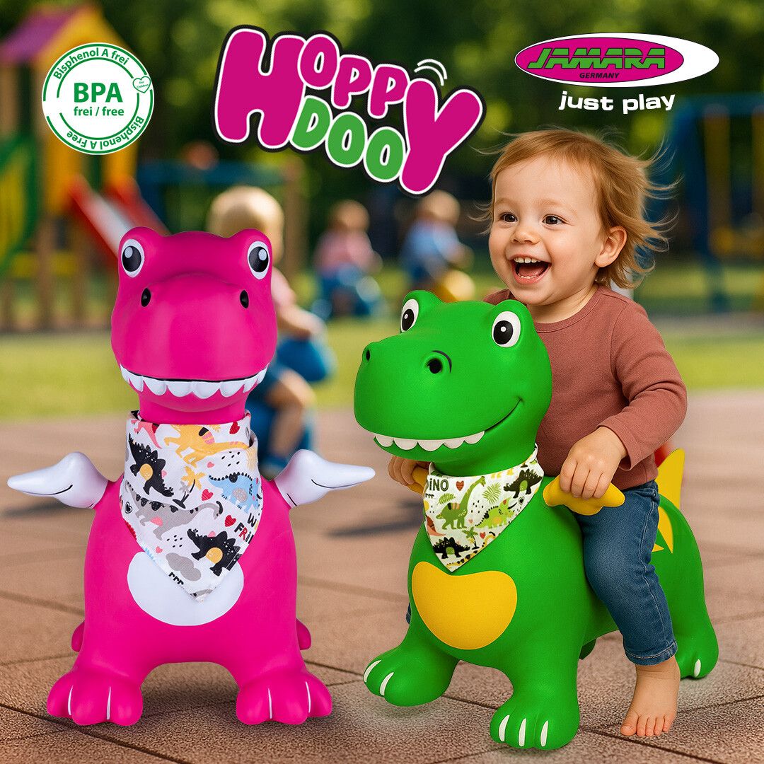 Neue Hüpftiere: Dino HoppyDoo in Pink und Grün