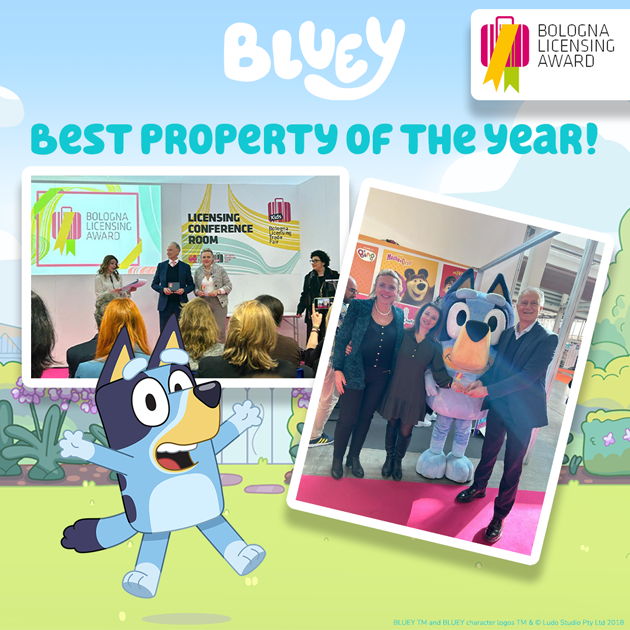 Bluey wins at Bologna Licensing Awards as Property of the Year!