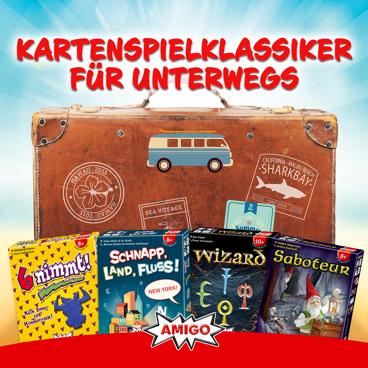 Diese kompakten Kartenspielklassiker passen in jeden Koffer