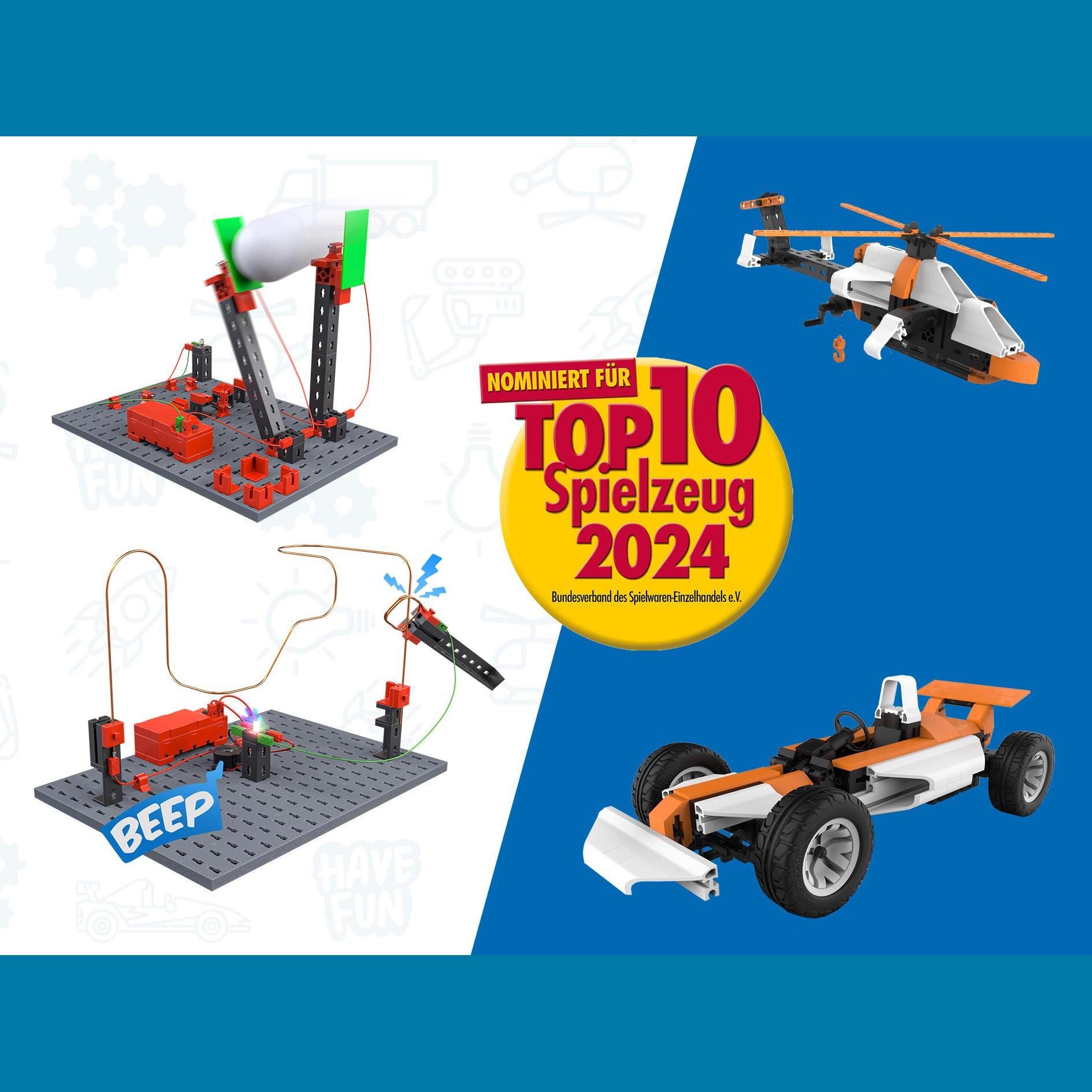 Zwei fischertechnik Produkte für „Top 10 Spielzeug“ nominiert